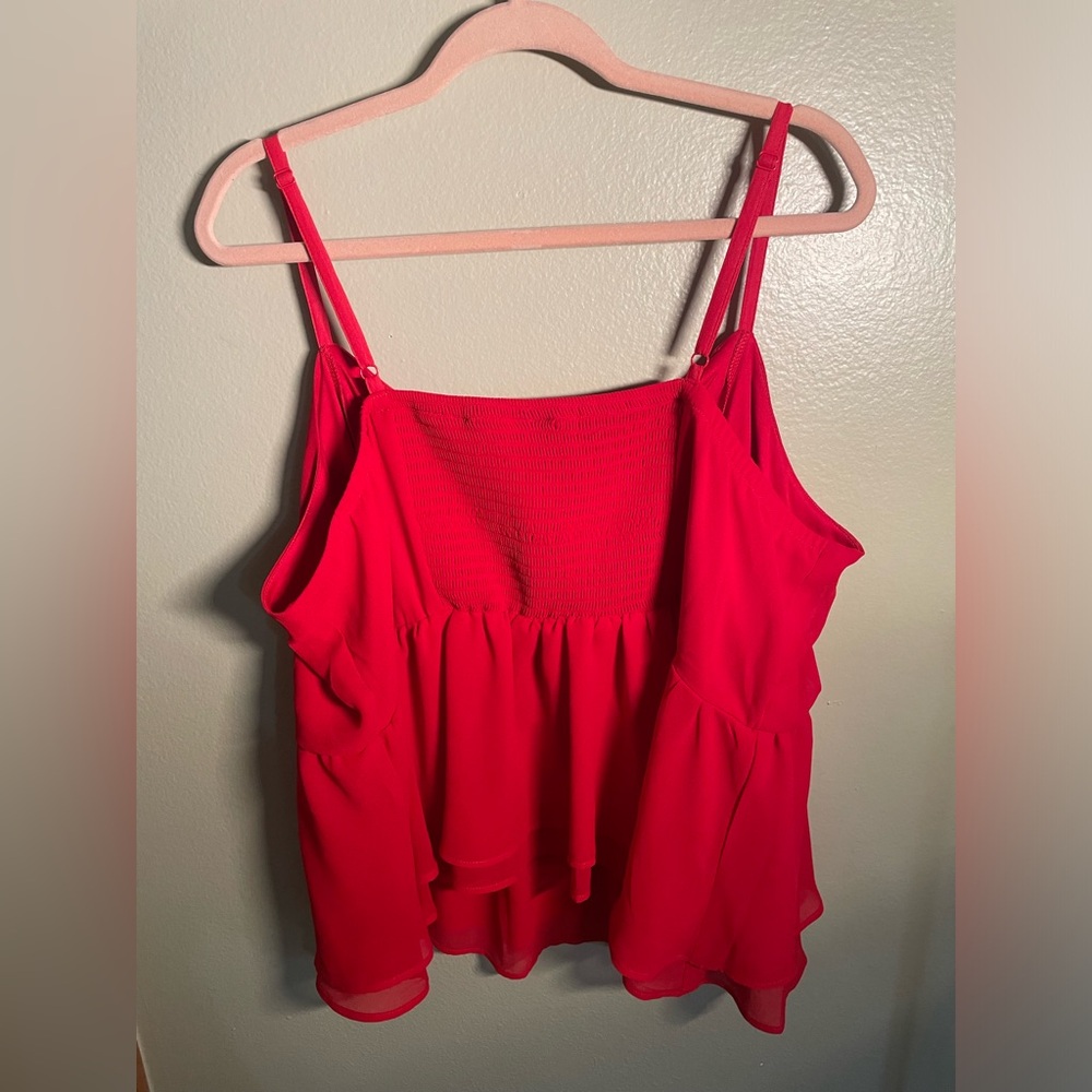 Women's Torrid Super Soft Red Babydoll Top Size 3 - Picture 4 of 5
